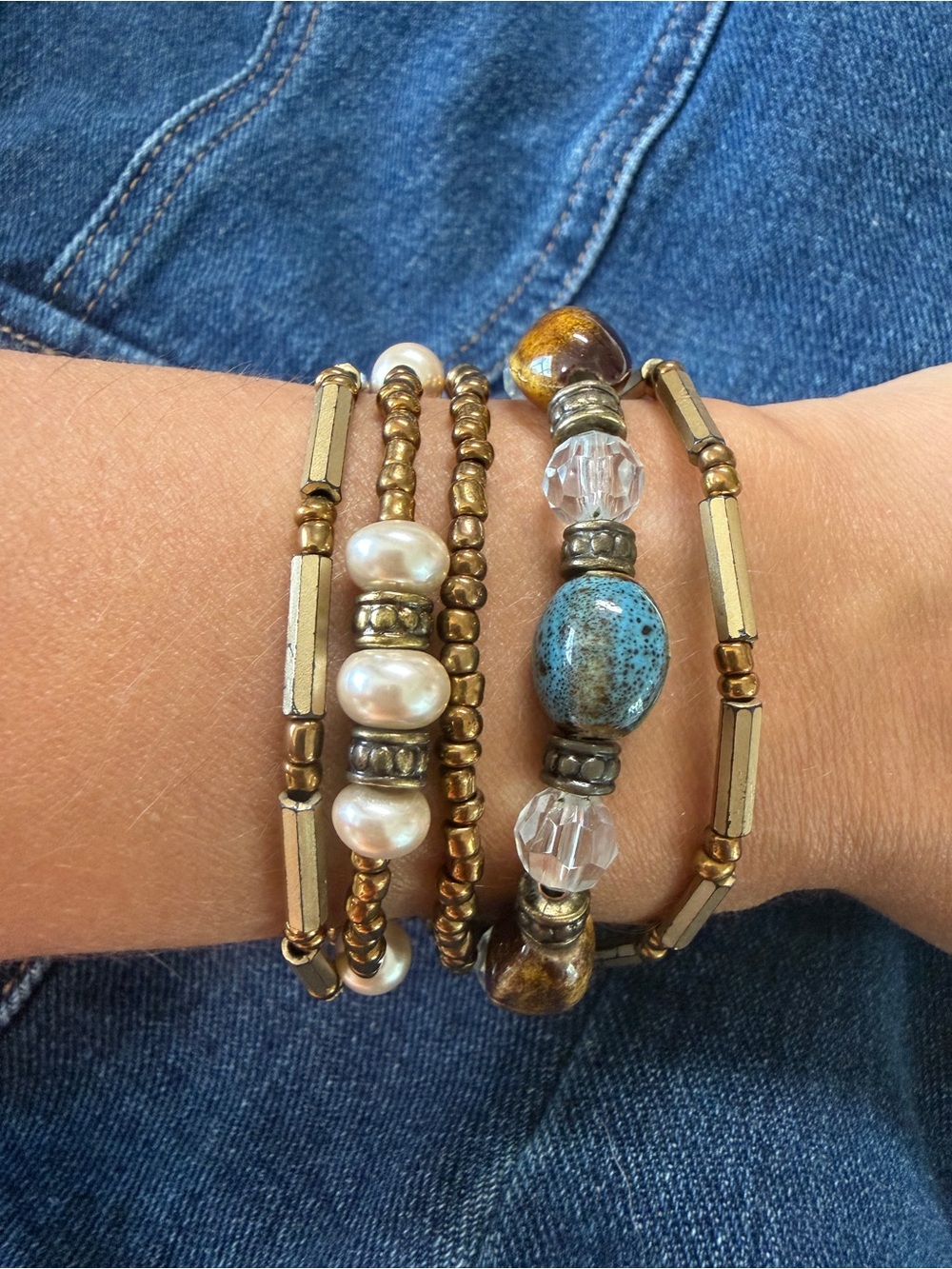 Boho Multi-Strand Beaded Bracelet | Statement Toggle Bracelet
